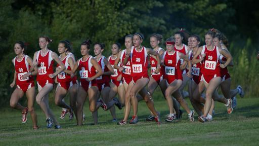 The North Central women's cross country team.